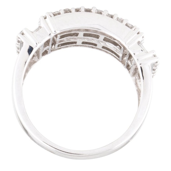 Authentic 1.6 ctw 14k White Gold and Diamond band ring for engagement wedding - Picture 4 of 5